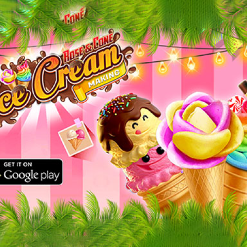 Summer Rose Cone Ice Cream 